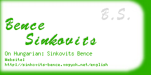 bence sinkovits business card